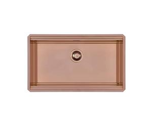 Foster Milanello Copper Workstation - 1034858 Lavello Sottotop | acciaio AISI 304 PVD copper, 1 vasca, profonditÃ 200 mm, griglie black incluse