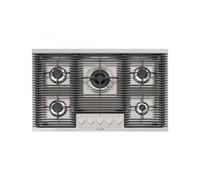 Foster Piano Milanello 5F Flat Ft Inox - 7682000 Piano cottura a gas Incasso | Acciaio inox AISI 304 satinato, Dimensioni 803 x 513, Griglie in ghisa, coprispartifiamma smaltati
