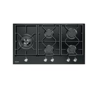 FOSTER POWER 7044632 Piano Cottura 5 Fuochi Gas, Tripla Corona Laterale, Griglie Ghisa, Valvole Sicurezza con Termocoppia, Nero, Incasso Standard, Misure cm 90x51 Foro cm 84x48