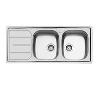 FOSTER S.1000 1812561 Lavello 2 Vasche Gocciolatoio Sx STD INOX 116X50cm