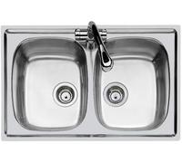 Foster S1000 1279560 Lavello Cucina 2 Vasche Acciaio Inox Moderno 79x50 cm