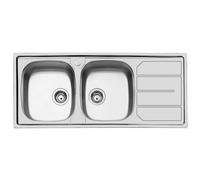 Foster s1000 lavello da incasso, inox spazzolato, 116x50 vasche a sinistra 1812