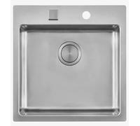FOSTER Vasca 510x520 mm KE filotop/sopratop/Q4, versione vintage, Base 60 cm, Acciaio inox satinato - 2264 080