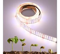 FOSUO Luce a LED per Piante 2M, 2100 LED Coltivazione a Spettro Completo Alto PPFD, 24V 120W Striscia LED Flessibile Tagliabile e Autoadesiva per la Crescita di Piantine, Vegetazione