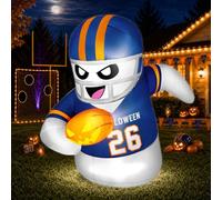 fotako Decorazioni gonfiabili per Halloween da 1,5 m, con fantasma a forma di giocatore di calcio all'aperto, con LED luminosi integrati, carino Halloween, decorazione per cortile con zucca a tema
