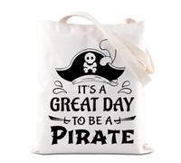 FOTAP Borsa a secchiello con scritta "It's a Great Day to Be a Pirate", con teschio e ossa incrociate, idea regalo per la vita dei pirati