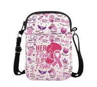 FOTAP Borsa a tracolla per la sensibilizzazione al cancro al seno, con supporto per il cancro, regali motivazionali, La mia lotta Cb Uk2