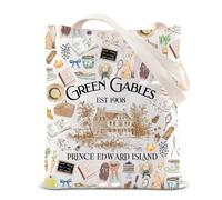 FOTAP Borsa tote ispirata al romanzo di Anne Book Regali letterari Green Gables Prince Edward Island Borsa Anne Verde Citazione Regalo, Green Gables Uk2, INCHES
