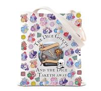 FOTAP Dice Giveth and The Dice Taketh Away DM Inspire Tote Bag of Holding Players Dice Bag Dragon Games Player Gift, Taketh Away Regno Unito, INCHES