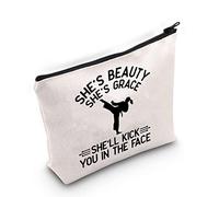 FOTAP Karate Girl Regalo Taekwondo Sacchetto Con Cerniera Arti Marziali Regalo Karate Amante Regalo Taekwondo Gioco Regalo, Karate Kick Face