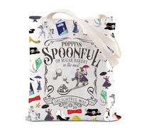 FOTAP Mary Musical Tote Bag Mary Movie Inspired Gift Poppins Spoonful Of Sugar Bakery In The Most Delightful Way Handle Bag (Poppins UK2)