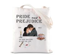 FOTAP Pride Prejudice Inspire Merch Pride Prejudice Book Lover Gift Pride Letterary Book Lover Borsa Elizabeth and Darcy Gifts, Pride P Regno Unito, 14.56INCHES