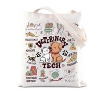 FOTAP Veterinary Tech Tote Bag Veterinario Regalo Veterinario Medico Regalo di Laurea Veterinario Receptionist Apprezzamento Borsa a tracolla, Tecnica veterinaria T Uk, INCHES