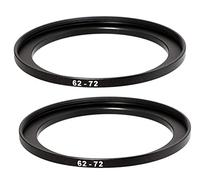 Fotasy Confezione da 2 adattatori ad anello step-up, 62-72 mm, 62 mm a 72 mm, adattatore ad anello per filtro step-up, 62 mm, maschio 72 mm, femmina anello stepping up per obiettivo fotocamera DSLR ND UV CPL filtri infrarossi (FR6272)