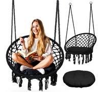 Fotel ogrodowy wiszący huśtawka BOHO czarny