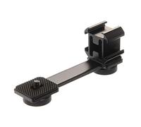 Fotga Triple Cold Shoe Mount Converter Microfono Stand e Led Video Light Extension Staffa di supporto compatibile per DJI OSMO Mobile 2 Zhiyun Smooth 4/Feiyu Vimble 2 Stabilizzatore Gimbal Rig