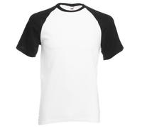 FOTL - T-Shirt Sportiva a Punta Tonda, Uomo, Multicolore (Multicoloured (White/Black)), XL