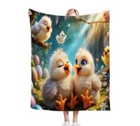 Fotmung Coperta Flanella Grande Pulcino Giallo, 180x200 Pratica per il Divano Grande, Respirante e Calda, Decorazione Eleganza per la Casa, Lavabile in Lavatrice e Facile da Manutenzione