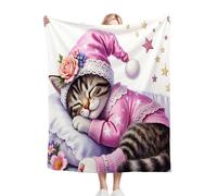 Fotmung Coperta Flanella Mammut Gatto che Dorme, 240x260 cm Pratica per Salotto e Camera, Accessorio Decorativo Versatile, Lavabile in Lavatrice e Facile da Manutenzione, Respirante