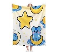 Fotmung Coperta Flanella Mammut Orso Cartone, 240x260 cm Pratica per Salotto e Camera, Accessorio Decorativo Versatile, Lavabile in Lavatrice e Facile da Manutenzione, Respirante-D48