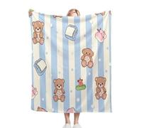 Fotmung Coperta Flanella Mammut Orso Cartone, 240x260 cm Pratica per Salotto e Camera, Accessorio Decorativo Versatile, Lavabile in Lavatrice e Facile da Manutenzione, Respirante-D12