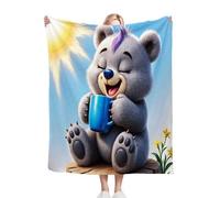 Fotmung Coperta Flanella Mammut Orso Grigio, 240x260 cm Pratica per Salotto e Camera, Accessorio Decorativo Versatile, Lavabile in Lavatrice e Facile da Manutenzione, Respirante