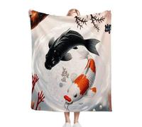 Fotmung Coperta Flanella Mammut Pesce Nero, 240x260 cm Pratica per Salotto e Camera, Accessorio Decorativo Versatile, Lavabile in Lavatrice e Facile da Manutenzione, Respirante M76-