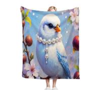 Fotmung Coperta Flanella Mammut Uccello Bianco, 240x260 cm Pratica per Salotto e Camera, Accessorio Decorativo Versatile, Lavabile in Lavatrice e Facile da Manutenzione, Respirante M60-