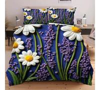 Fotmung Copripiumino Matrimoniale 240x260 in Microfibra Fiore Bianco, Set di Biancheria da Letto per Bambini Adolescenti e Adulti, 1 Copripiumino 240x260 cm + 2 Federe 50x80 cmB24