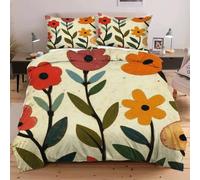 Fotmung Copripiumino Matrimoniale 240x260 in Microfibra Fiori Colorati, Set di Biancheria da Letto per Bambini Adolescenti e Adulti, 1 Copripiumino 240x260 cm + 2 Federe 50x80 cmB7