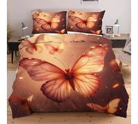 Fotmung Parure Copripiumino Matrimoniale 240x220 Animale Farfalla, Set di Biancheria da Letto Matrimoniale con Cerniera e 2 Federe, Copripiumini in Microfibra per Adulti AdolescentiB2