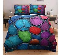 Fotmung Parure Copripiumino Matrimoniale 240x220 Motivi Colorati, Set di Biancheria da Letto Matrimoniale con Cerniera e 2 Federe, Copripiumini in Microfibra per Adulti AdolescentiB1