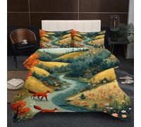 Fotmung Piumino Letto Singolo 150x200 Paesaggi, Leggero Biancheria da Letto in Microfibra di 3 Pezzi, 1 Trapunte Singolo 150 x 200 cm con 2 Federe 50 x 80 cm