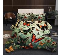 Fotmung Piumino Matrimoniale 240x260 Farfalle Danzanti, Trapunta in Morbido Microfibra per Bambino, Set di Biancheria da Letto Matrimoniale con 1 Piumone e 2 Federe