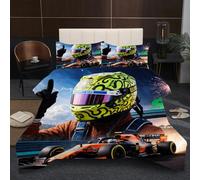 Fotmung Piumino Matrimoniale Pilota di Corsa, Coperta 220x240 cm + 2 Federe (50x80 cm), Tela in Microfibra Riempimento in Cotone, Utilizzabile a 4 Stagioni Regalo per Camera da Letto D166