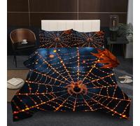 Fotmung Piumino Una Piazza e Mezza 200x200 Ragnatela Gialla, Set di Biancheria da Letto Matrimoniale per Adulti, 1 Trapunte in Microfibra 200 x 200 cm e 2 Federa 50 x 80 cm