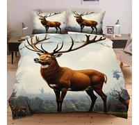 Fotmung Set Copripiumino Una Piazza e Mezza Animale Alce, Set di Biancheria da Letto Matrimoniale per Adulti, 1 Copripiumino in Microfibra 200x200 cm e 2 Federa 50x80 cm