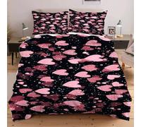 Fotmung Set Copripiumino Una Piazza e Mezza Cuore Rosa, Set di Biancheria da Letto Matrimoniale per Adulti, 1 Copripiumino in Microfibra 200x200 cm e 2 Federa 50x80 cm W269