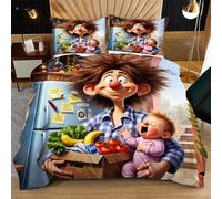 Fotmung Set Copripiumino Una Piazza e Mezza Uomo Colorato, Set di Biancheria da Letto Matrimoniale per Adulti, 1 Copripiumino in Microfibra 200x200 cm e 2 Federa 50x80 cm Q157