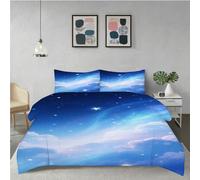 Fotmung Set di Biancheria da Letto Singolo Cielo Blu, 3D Stampa 3 Pezzi Set Copripiumino Singolo 135x200 cm, Copripiumini In Morbido Microfibra per Ragazze e Ragazzi F235