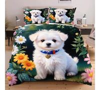 Fotmung Set di Copriletto 3 Pezzi 240x260 Cane Animale, Set Extra Large 1 Copripiumino + 2 Federe, Morbidezza Superiore, Tessuto Di Lusso Per Un Letto Principesco e Confortevole E320