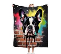 Fotmung Throw Flanella Calda Cani 3D Colorati, 150x200 cm per il Letto Matrimoniale, Accessorio Eleganza per il Salotto, Lavabile in Lavatrice e Duratura nel Tempo, Leggera e Respirante-B144