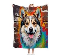 Fotmung Throw Flanella Calda Cani 3D Colorati, 150x200 cm per il Letto Matrimoniale, Accessorio Eleganza per il Salotto, Lavabile in Lavatrice e Duratura nel Tempo, Leggera e Respirante-B130