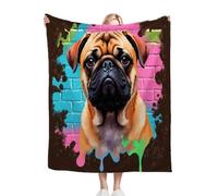 Fotmung Throw Flanella Calda Cani 3D Colorati, 150x200 cm per il Letto Matrimoniale, Accessorio Eleganza per il Salotto, Lavabile in Lavatrice e Duratura nel Tempo, Leggera e Respirante-B132