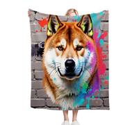 Fotmung Throw Flanella Calda Cani 3D Colorati, 150x200 cm per il Letto Matrimoniale, Accessorio Eleganza per il Salotto, Lavabile in Lavatrice e Duratura nel Tempo, Leggera e Respirante-B138