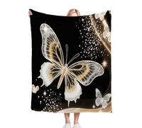 Fotmung Throw Flanella Calda Farfalla Grigia, 150x200 cm per il Letto Matrimoniale, Accessorio Eleganza per il Salotto, Lavabile in Lavatrice e Duratura nel Tempo, Leggera e Respirante R308