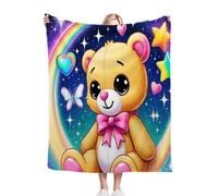 Fotmung Throw Flanella Calda Orso Lunare, 150x200 cm per il Letto Matrimoniale, Accessorio Eleganza per il Salotto, Lavabile in Lavatrice e Duratura nel Tempo, Leggera e Respirante R124