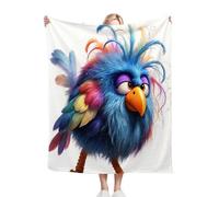 Fotmung Throw Flanella Calda Uccello Blu, 150x200 cm per il Letto Matrimoniale, Accessorio Eleganza per il Salotto, Lavabile in Lavatrice e Duratura nel Tempo, Leggera e Respirante