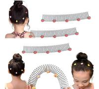 FOTN Pettine fissatore per capelli a forma di U, fermagli per capelli elastici invisibili, set di accessori flessibili a forma di clip per bambini (colore: fragola, dimensioni: 3 pezzi)