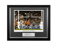 Foto autografata da Jonny Wilkinson: il drop-kick (con testo). Cornice deluxe
